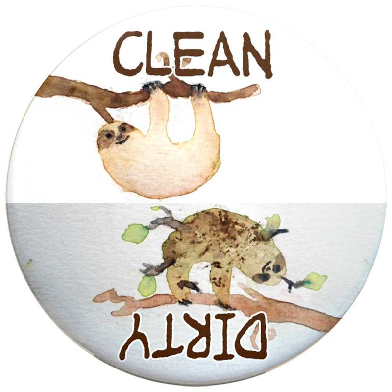 Buttonsmith Sloth Clean-Dirty Dishwasher Magnet - Buttonsmith Inc.
