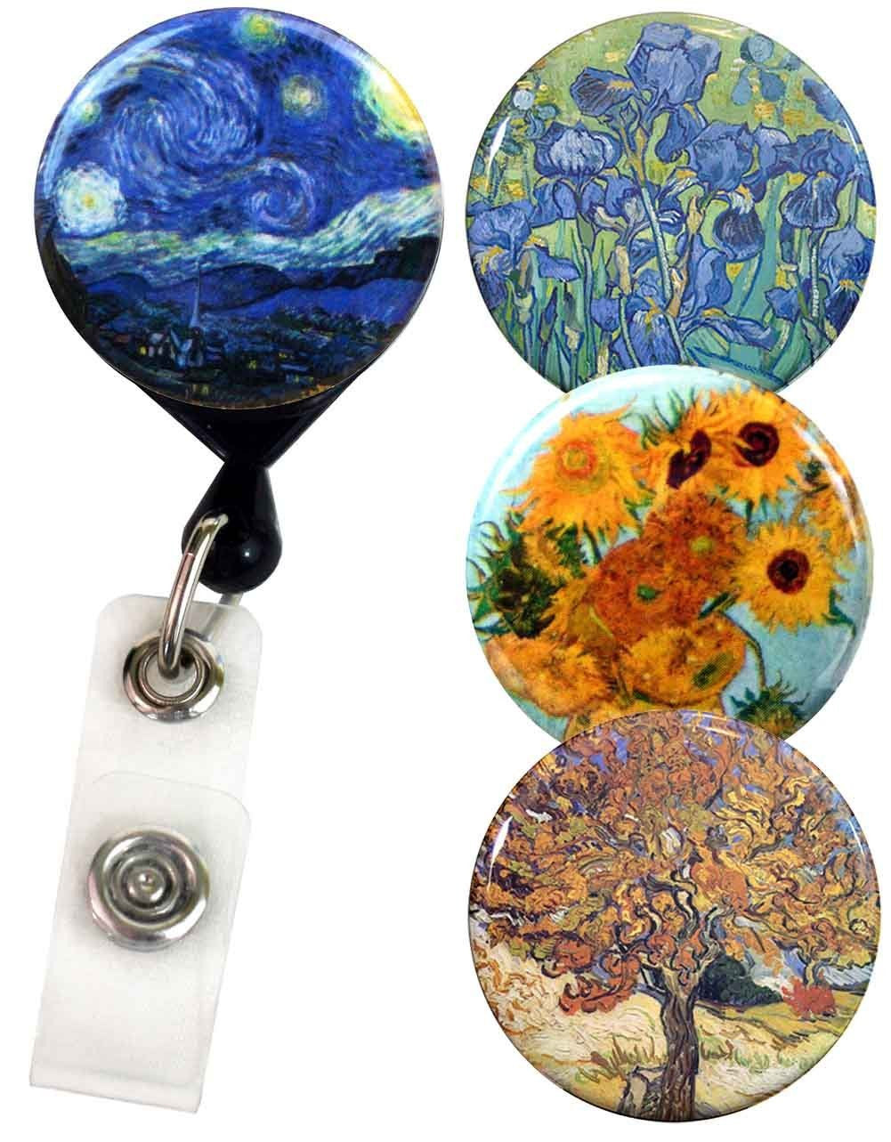 Buttonsmith® Van Gogh Tinker Reel® Badge Reel – Made in USA