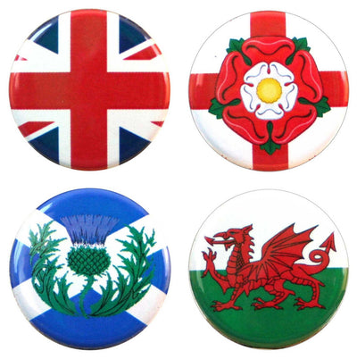 Buttonsmith® UK Flags Tinker Top® Set – Made in USA – for use with Tinker Reel® Badge Reels - Buttonsmith Inc.