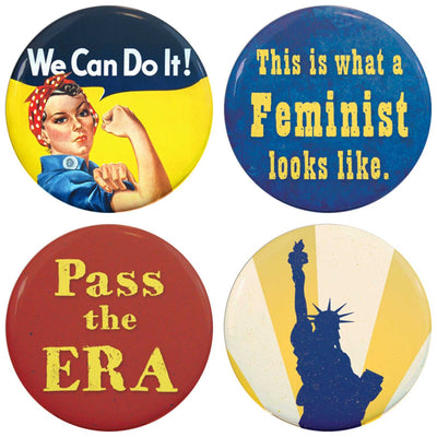Buttonsmith® Feminist Tinker Top® Set – Made in USA – for use with Tinker Reel® Badge Reels - Buttonsmith Inc.