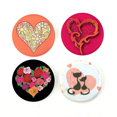 Buttonsmith® Romantic Hearts 1.25" Magnet Set - Made in the USA - Buttonsmith Inc.