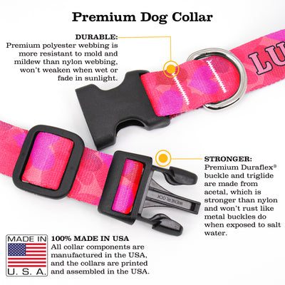 Buttonsmith Hearts Custom Dog Collar - Made in USA