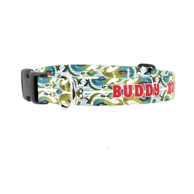 Buttonsmith Ikat Cucumber Custom Dog Collar - Made in USA