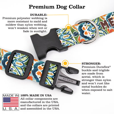 Buttonsmith Ikat Sugarsnap Custom Dog Collar - Made in USA