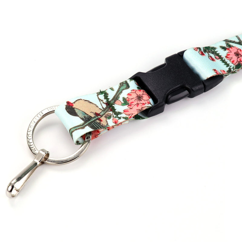 Buttonsmith Hiroshige Cherry Blossoms Breakaway Lanyard - Made in USA - Buttonsmith Inc.