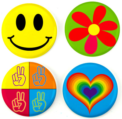 Buttonsmith® Flower Power Tinker Top® Set – Made in USA – for use with Tinker Reel® Badge Reels - Buttonsmith Inc.