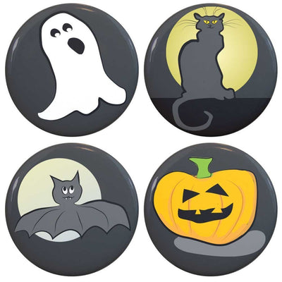 Buttonsmith® 1.25" Halloween Refrigerator Magnets - Set of 4 - Buttonsmith Inc.
