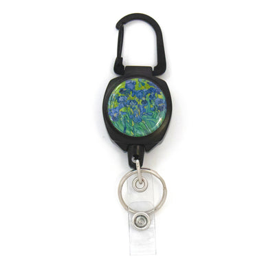 Buttonsmith® Van Gogh Iris Heavy Duty Sidekick Badge Reel - Made in USA - Buttonsmith Inc.