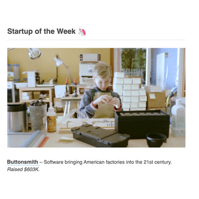 Buttonsmith Startup of the Week on Wefunder
