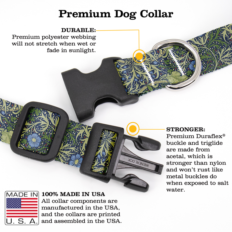 Morris Seaweed Dog Collar - Made in USA