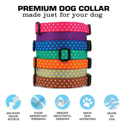 Buttonsmith Aqua Dots Dog Collar - Made in USA - Buttonsmith Inc.
