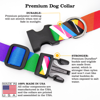 Rainbow Plus Pride Dog Collar - Made in USA