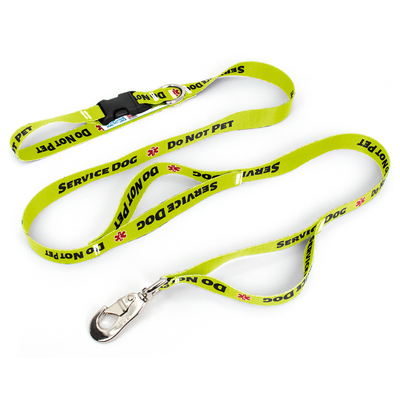 Do Not Pet Yellow Fab Grab Leash - Made in USA