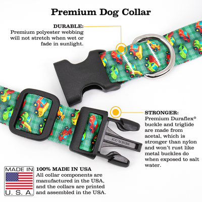 Toy Wheels Green Dog Collar - Made in USA