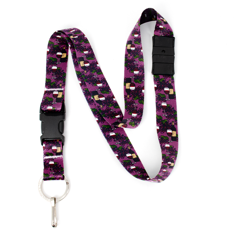 Cabernet Breakaway Lanyard - with Buckle and Flat Ring - Made in the USA