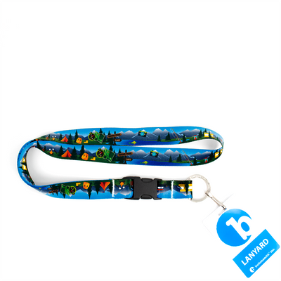Happy Camper Premium Lanyard - with Buckle and Flat Ring - Made in the USA