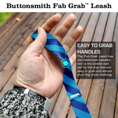 Stripes Blue Fab Grab Leash - Made in USA