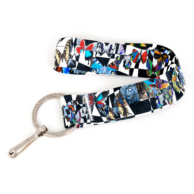 Mod Butterfly Wristlet Lanyard - Short Length with Flat Key Ring and Clip - Made in the USA