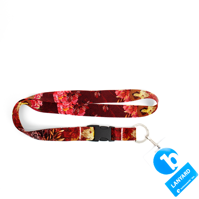 Mucha Ruby Premium Lanyard - with Buckle and Flat Ring - Made in the USA