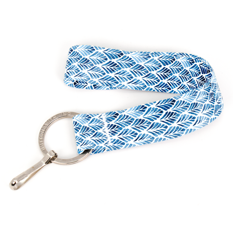 Blue Fans Wristlet Lanyard - with Buckle and Flat Ring - Made in the USA