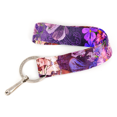 Mucha Amethyst Wristlet Lanyard - Short Length with Flat Key Ring and Clip - Made in the USA