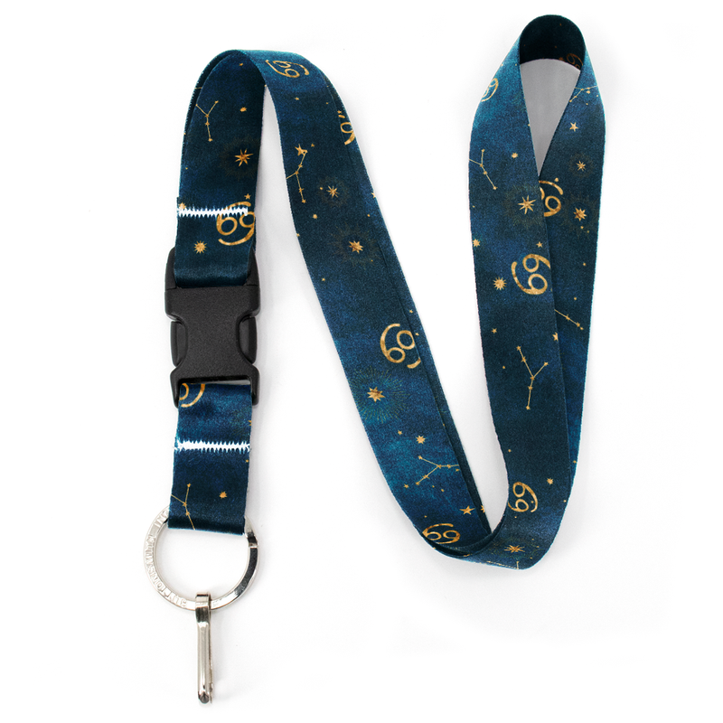Cancer Zodiac Premium Lanyard - with Buckle and Flat Ring - Made in the USA