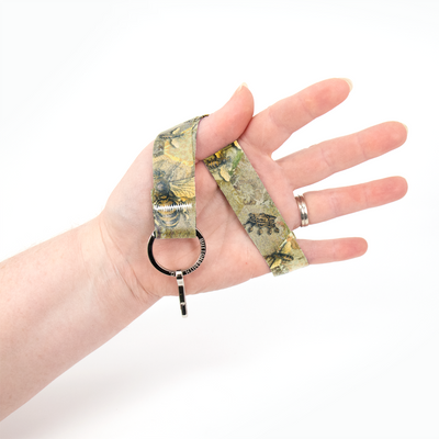 Queen Bee Wristlet Lanyard - Short Length with Flat Key Ring and Clip - Made in the USA