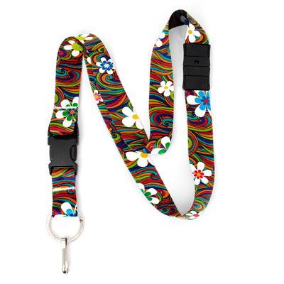 Peace and Love Breakaway Lanyard - with Buckle and Flat Ring - Made in the USA