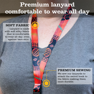 Doodles Premium Lanyard - with Buckle and Flat Ring - Made in the USA