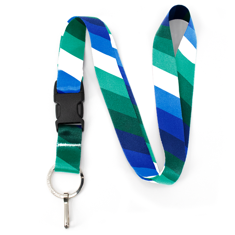 Gay Pride Premium Lanyard - with Buckle and Flat Ring - Made in the USA