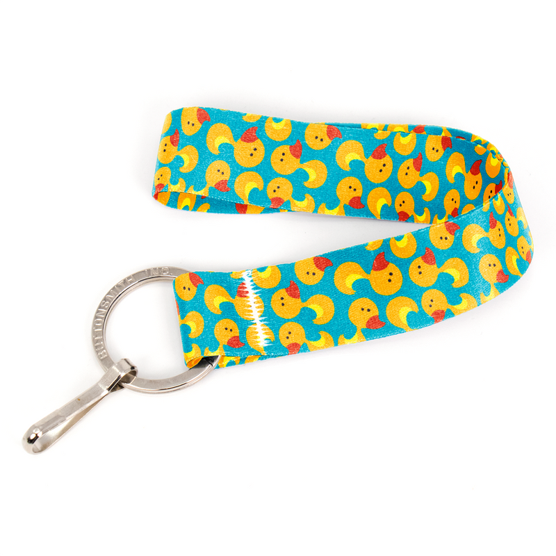 Just Ducky Wristlet Lanyard - Short Length with Flat Key Ring and Clip - Made in the USA