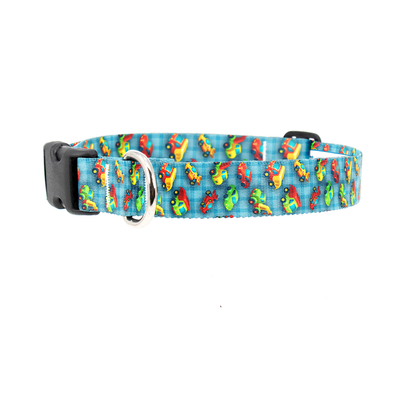 Toy Wheels Blue Dog Collar - Made in USA