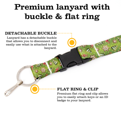 Christmas Cookies Breakaway Lanyard - with Buckle and Flat Ring - Made in the USA