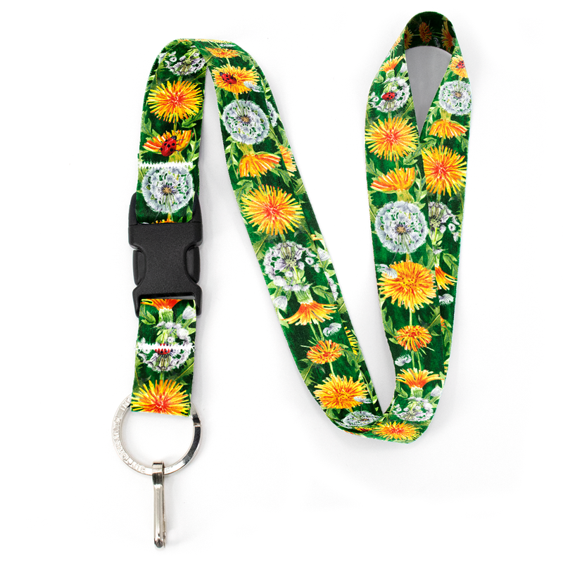 Dandelion Wishes Premium Lanyard - with Buckle and Flat Ring - Made in the USA