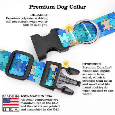Beach Puzzle Dog Collar - Made in USA