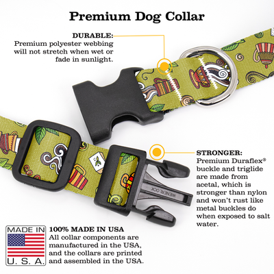 Tea Time Green Dog Collar - Made in USA