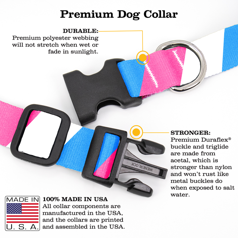 Transgender Pride Dog Collar - Made in USA