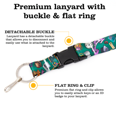 Back 2 School Breakaway Lanyard - with Buckle and Flat Ring - Made in the USA