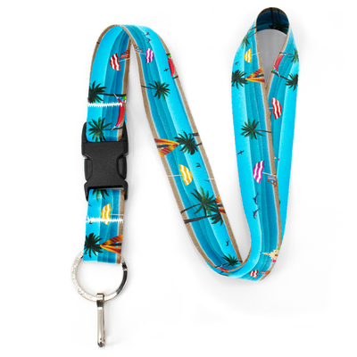 Life's A Beach Premium Lanyard - with Buckle and Flat Ring - Made in the USA