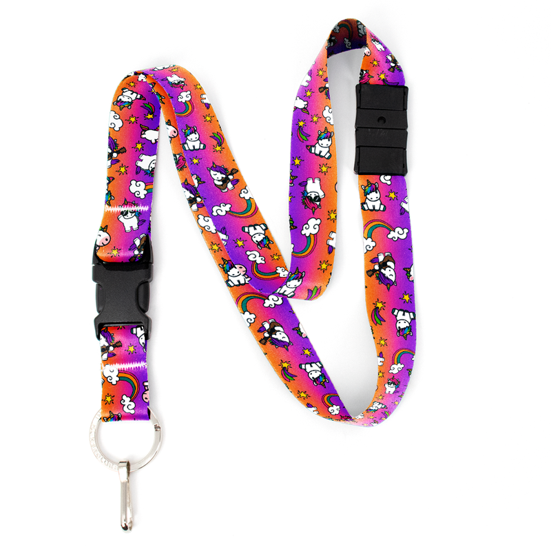 Unicorns Breakaway Lanyard - with Buckle and Flat Ring - Made in the USA