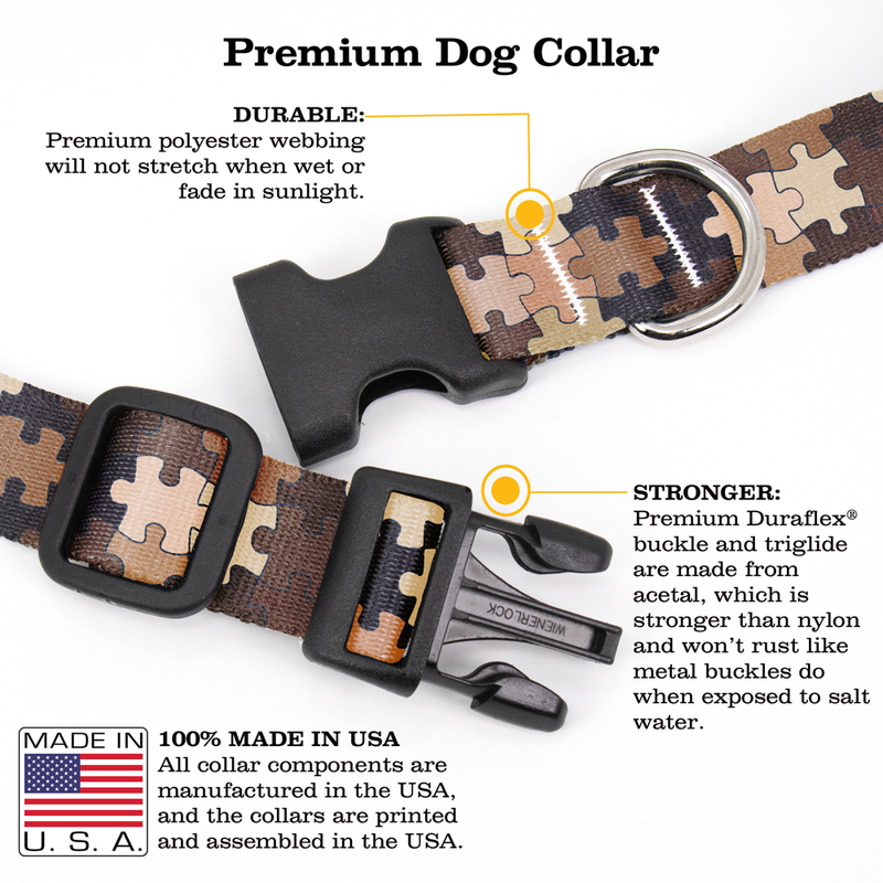 People Colors Puzzle Dog Collar - Made in USA