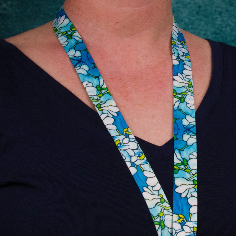 Buttonsmith Tiffany Magnolia Lanyard - Made in USA - Buttonsmith Inc.