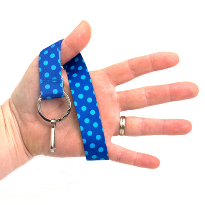 Buttonsmith Blue Dots Wristlet Lanyard Made in USA - Buttonsmith Inc.