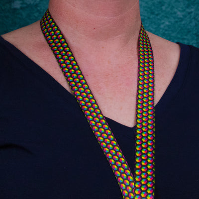 Buttonsmith Rainbow Hexes Lanyard - Made in USA - Buttonsmith Inc.