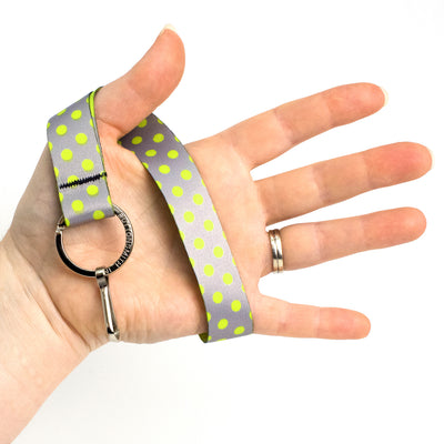 Buttonsmith Pewter Lime Dots Wristlet Lanyard Made in USA - Buttonsmith Inc.