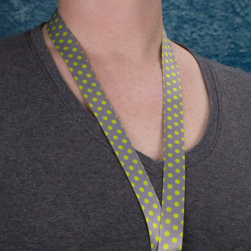 Buttonsmith Pewter Lime Dots Breakaway Lanyard - Made in USA - Buttonsmith Inc.