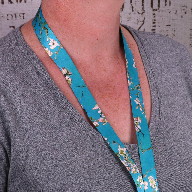 Buttonsmith Van Gogh Almond Blossom Premium Lanyard - Made in USA - Buttonsmith Inc.
