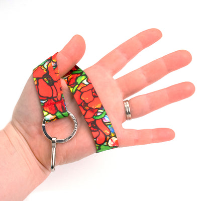 Buttonsmith Tiffany Poppies Wristlet Lanyard Made in USA - Buttonsmith Inc.