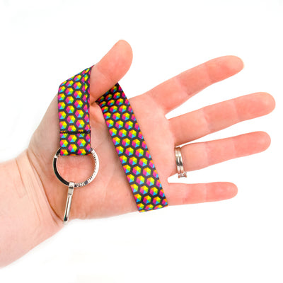 Buttonsmith Rainbow Hexes Wristlet Lanyard Made in USA - Buttonsmith Inc.