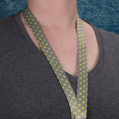 Buttonsmith Pewter Lime Dots Custom Lanyard - Made in USA - Buttonsmith Inc.